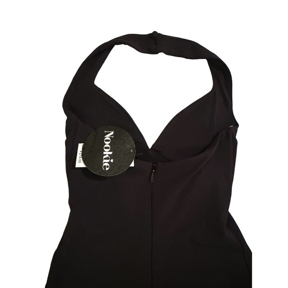 Nookie Medea Classic Halter Midi Dress in Black Stretch Jersey Size XS NWT - Picture 7 of 9